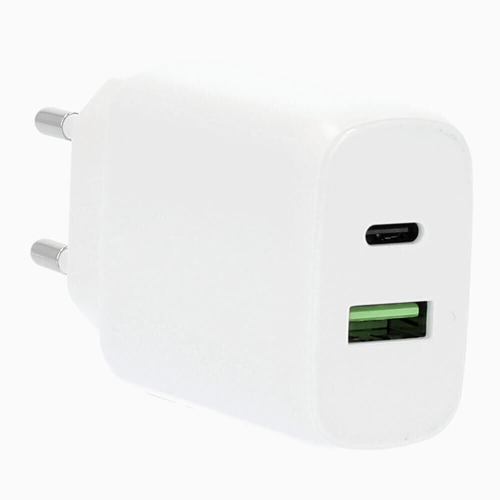 Gear Lader 220V 1xUSB-C + 1xUSB-A PD/PPS 25W + 18W QC Hvid
