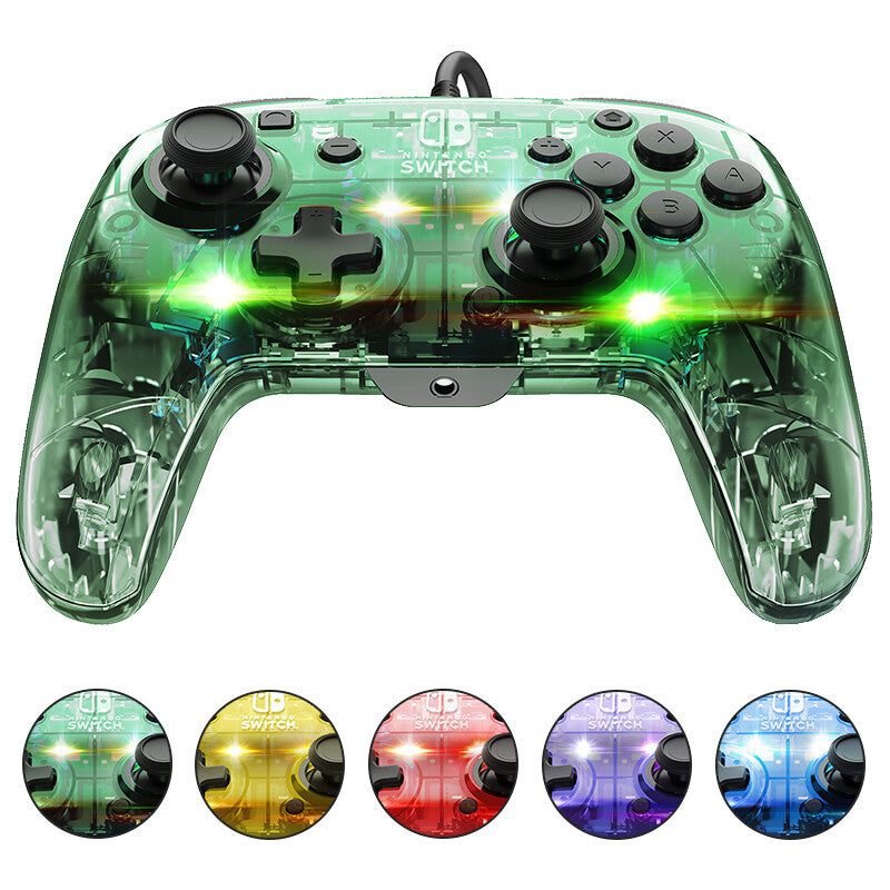 PDP Afterglow Deluxe+ Transparent USB Gamepad Analog/digital Nintendo Switch, Nintendo Switch OLED