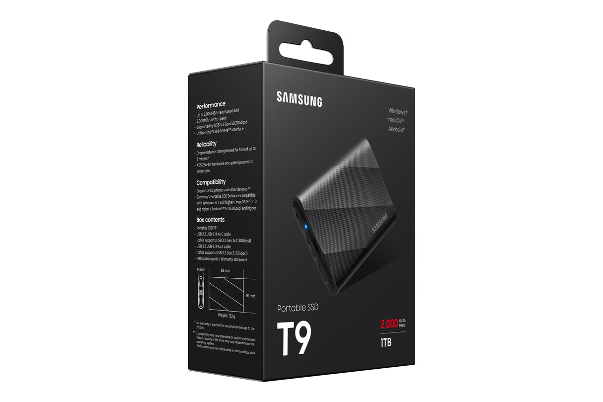 Samsung MU-PG1T0B 1 TB USB Type-C USB 3.2 Gen 2x2 Sort