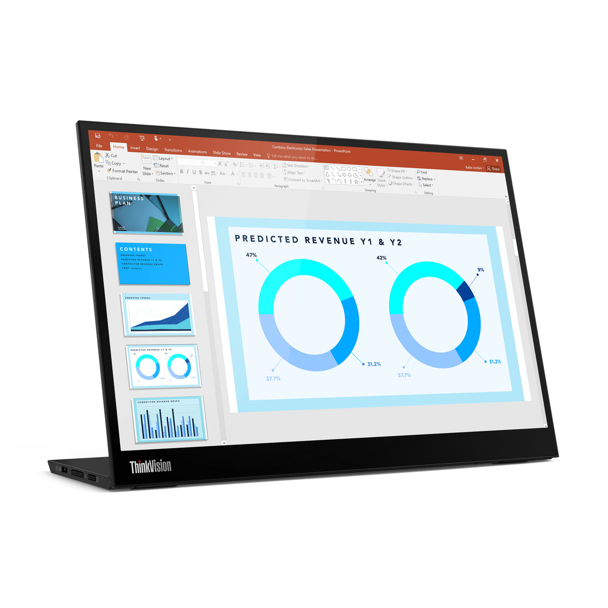 Lenovo ThinkVision M14d computerskærm 35,6 cm (14") 2240 x 1400 pixel 2.2K LED Sort