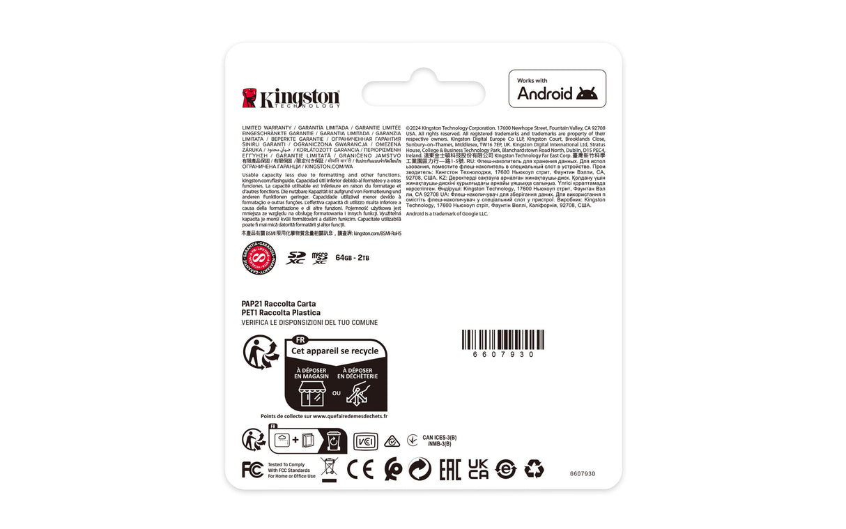 Kingston Technology 128 GB microSDXC Canvas Select Plus Gen3 150 MB/s A1-kort + adapter