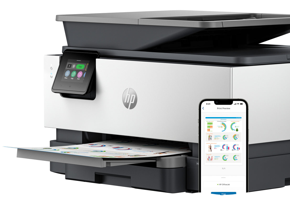 HP OfficeJet Pro 9122e Trådløst All-in-One Farve Printer, Instant Ink; 2-sidet printning