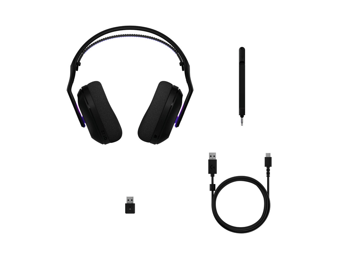 Logitech G G522 Lightspeed Headset Trådløs Spil USB Type-C Bluetooth Sort