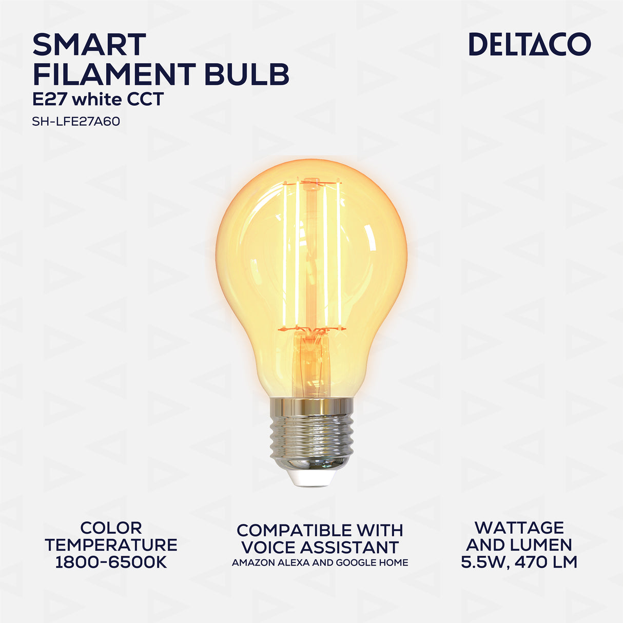 Deltaco SH-LFE27A60 Smart Home LED glødepære E27