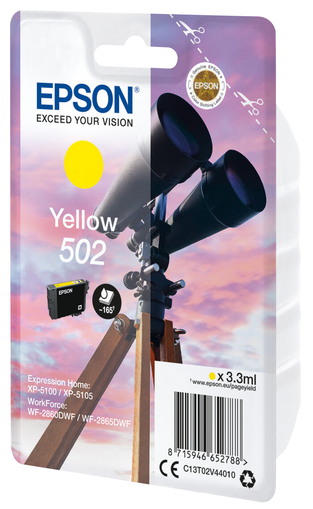 Epson 502 blækpatron 1 stk Original Standard udbytte Gul