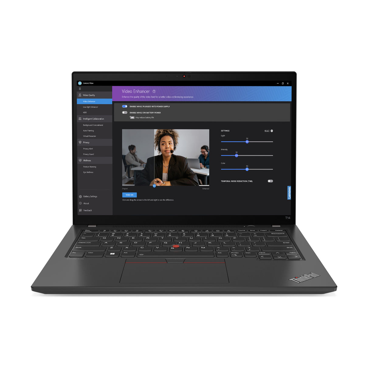Lenovo ThinkPad T14 Gen 4 (AMD) AMD Ryzen™ 5 PRO 7540U Laptop 35,6 cm (14") Berøringsskærm WUXGA 16 GB LPDDR5x-SDRAM 256 GB SSD Wi-Fi 6E (802.11ax) Windows 11 Pro Nordisk Sort