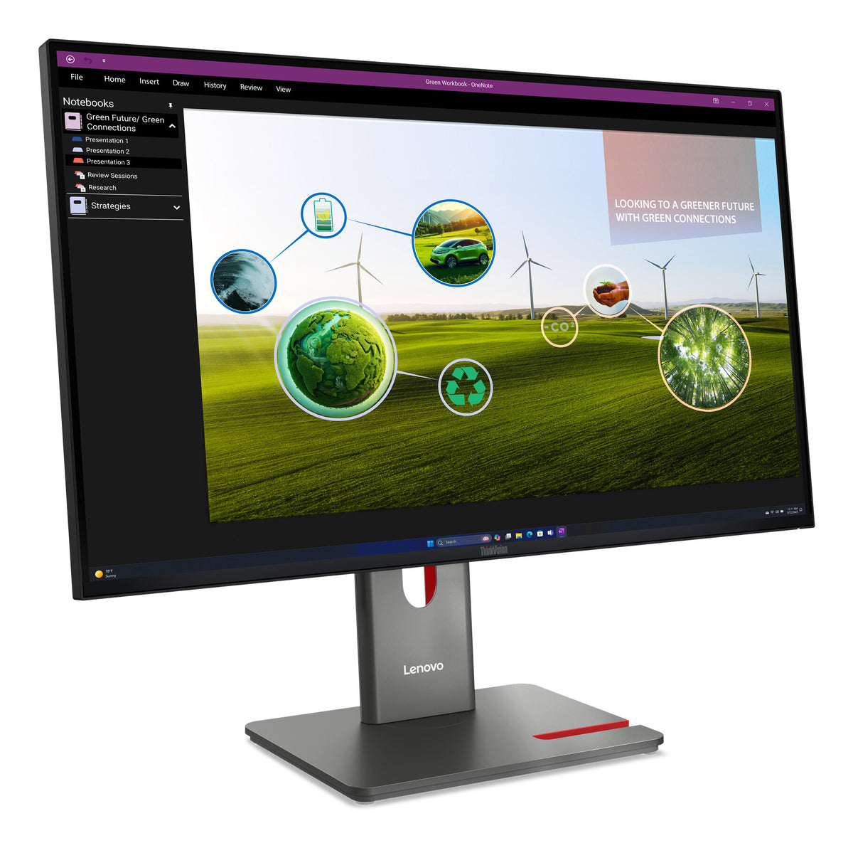 Lenovo ThinkVision P27Q-40 computerskærm 68,6 cm (27") 2560 x 1440 pixel Quad HD LED Sort