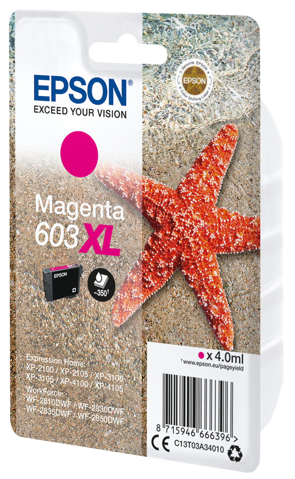 Epson C13T03A34010 blækpatron 1 stk Original Højt (XL) udbytte Magenta