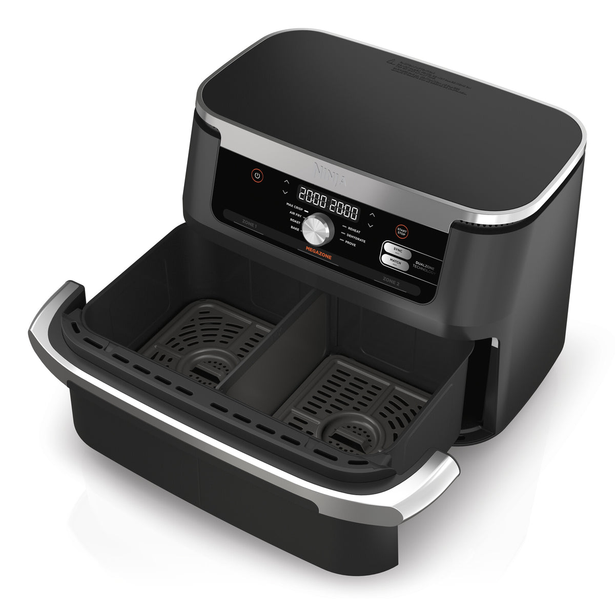 Ninja AF500EU frituregryde Dobbelt 10,4 L Enkeltstående 2470 W Varmluftsteger Sort, Rustfrit stål
