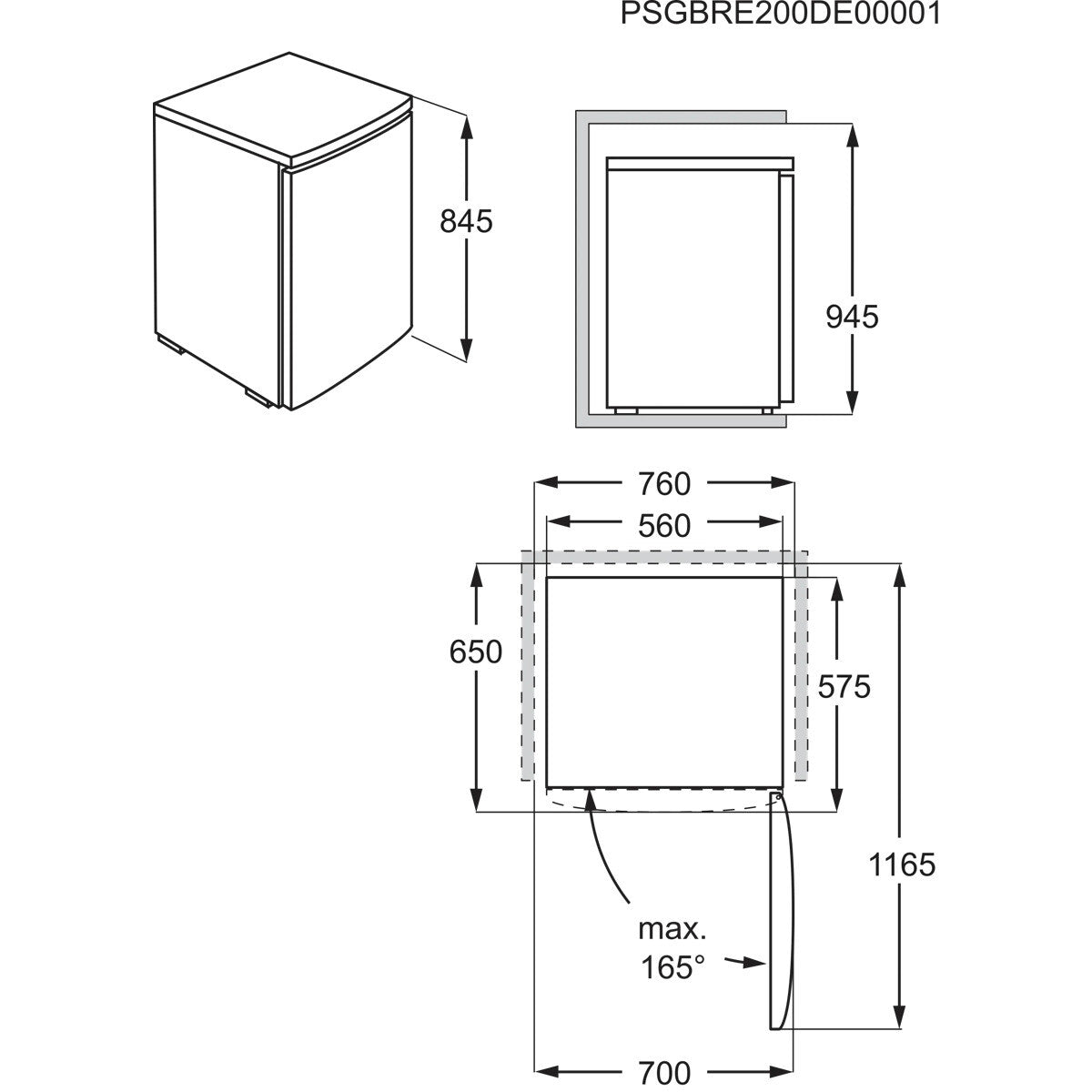 Electrolux LXB1AE13W0 fritstående køleskab