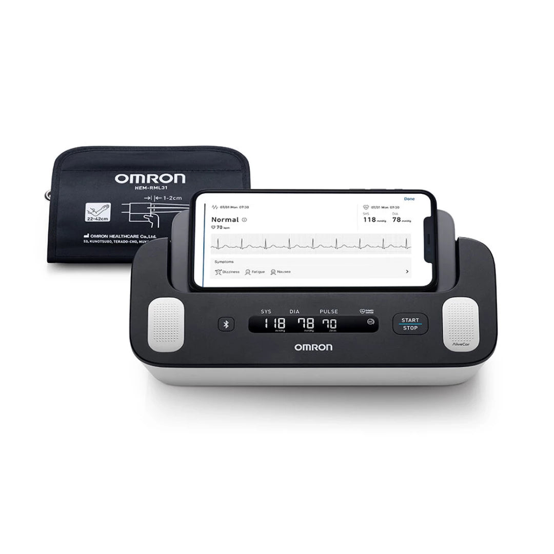 Omron Complete HEM-7530T-E3 Blodtryksmåler Sort Hvid