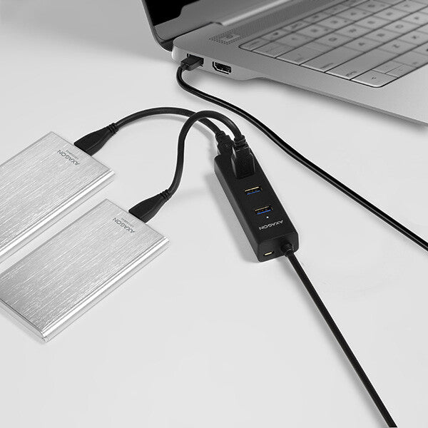 Axagon HUE-S2BL interface hub USB 3.2 Gen 1 (3.1 Gen 1) Type-A 5000 Mbit/s Sort