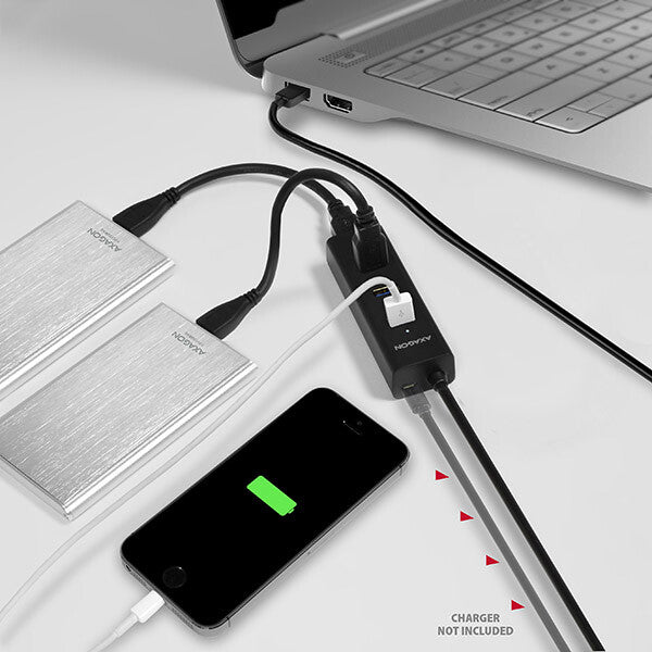 Axagon HUE-S2BL interface hub USB 3.2 Gen 1 (3.1 Gen 1) Type-A 5000 Mbit/s Sort