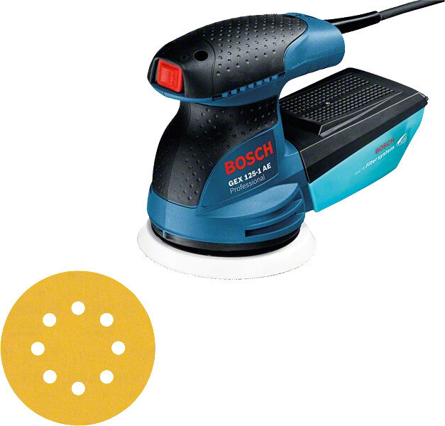 Bosch GEX 125-1 Excentersliber 12000 rpm 24000 OPM Sort, Blå, Rød 250 W