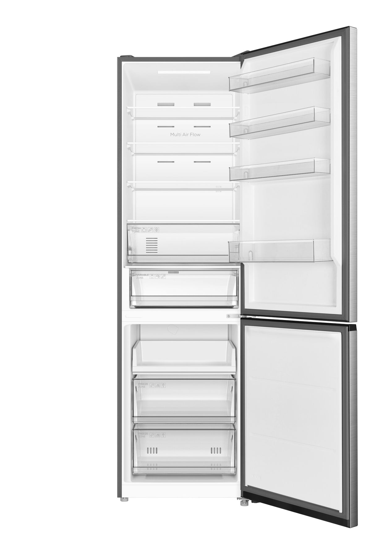 TCL RP456BIE0NE kombi-køleskab Fritstående 456 L Rustfrit stål