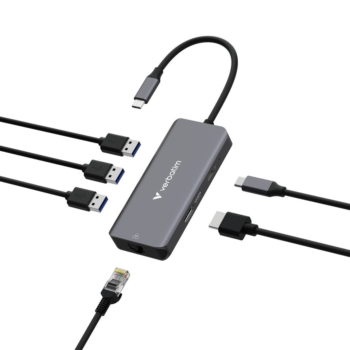 Verbatim 32157 interface hub USB 3.2 Gen 1 (3.1 Gen 1) Type-C 5000 Mbit/s Grå