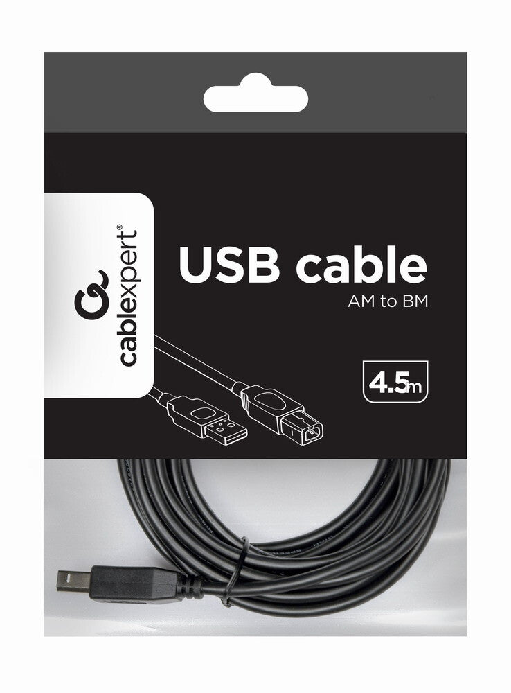 Gembird 4.5m USB 2.0 A/B M USB-kabel 4,5 m USB A USB B Sort