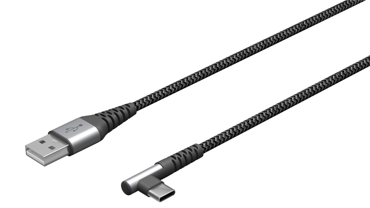 Goobay USB-A til USB-C 90° vinklet kabel 0.5 m Sølv