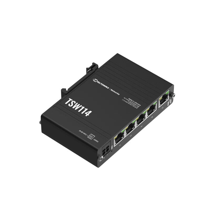 Teltonika TSW114000000 netværksswitch Ikke administreret Gigabit Ethernet (10/100/1000) Sort