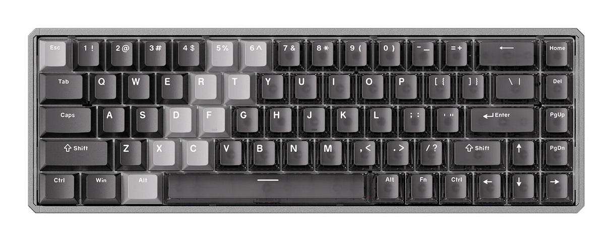 Akko MOD68 HE tastatur Spil USB + RF Wireless + Bluetooth QWERTY US engelsk Grå