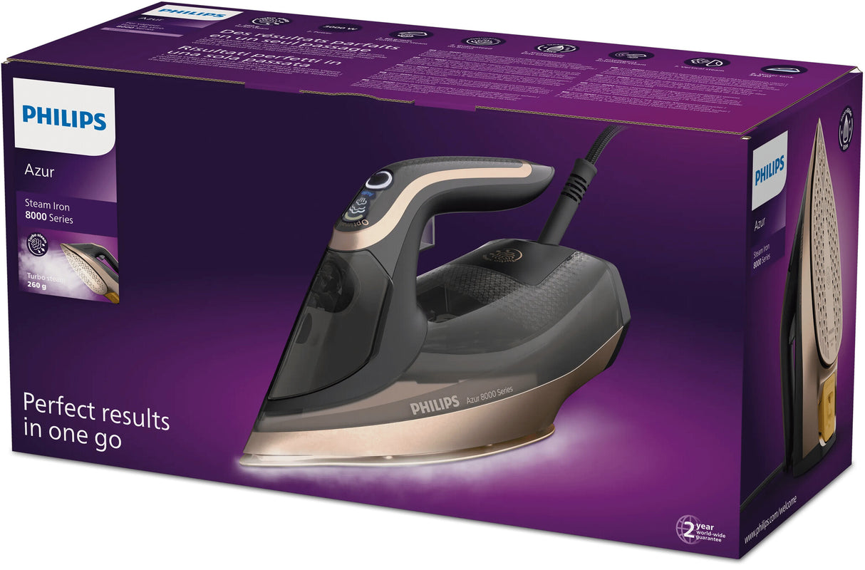 Philips DST8041/80 strygejern Dampstrygejern SteamGlide Elite-strygesål 3000 W Sort