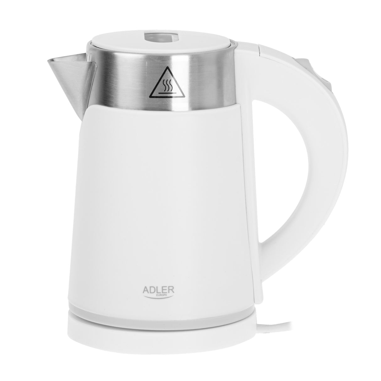 Adler AD 1372W elkedel 0,6 L 800 W Metallic, Hvid