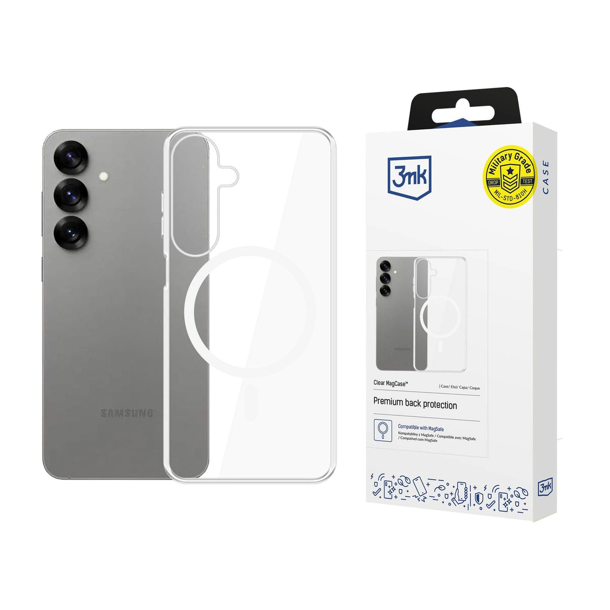 3mk Clear MagCase til Samsung Galaxy S25 - gennemsigtig