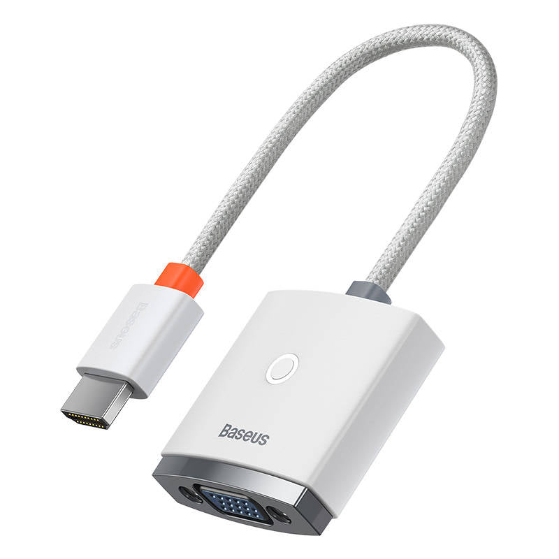 Baseus Lite Series HDMI til VGA adapter med lyd (hvid)