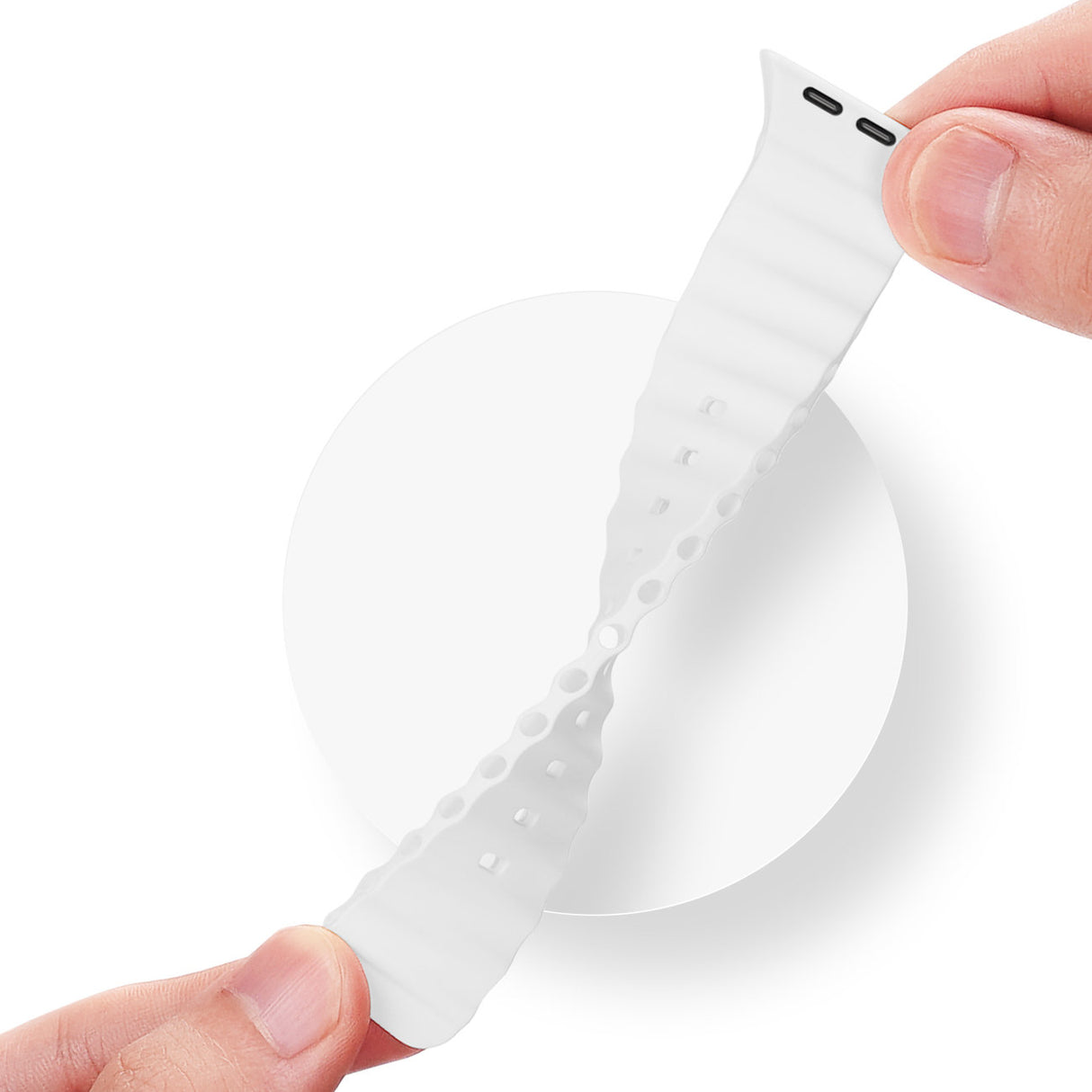 Dux Ducis-rem med urrem 8/7/6/5/4/3/2/SE (45/44/42 mm) Silikonebåndsarmbånd hvid (OceanWave-version)