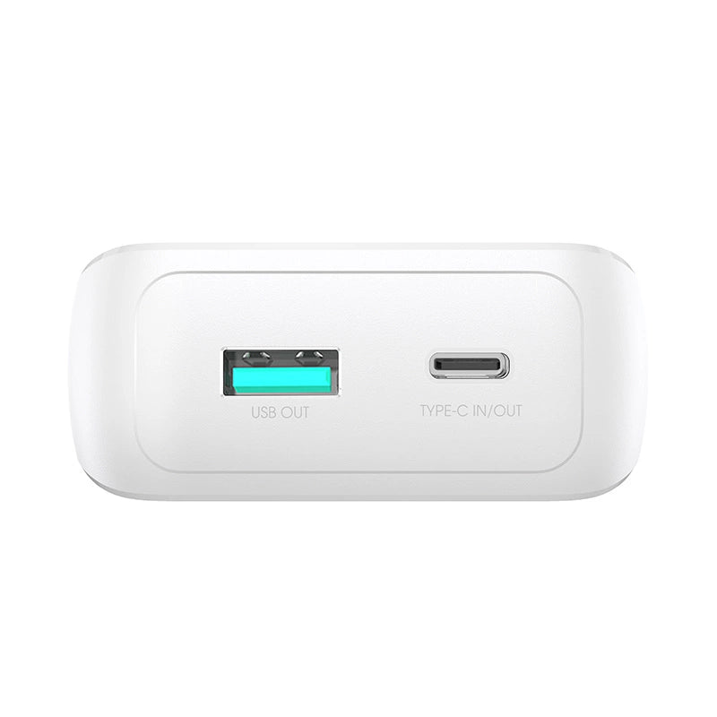Joyroom JR-PBC07 20000mAh 30W mini powerbank med USB-C og Lightning kabler - hvid