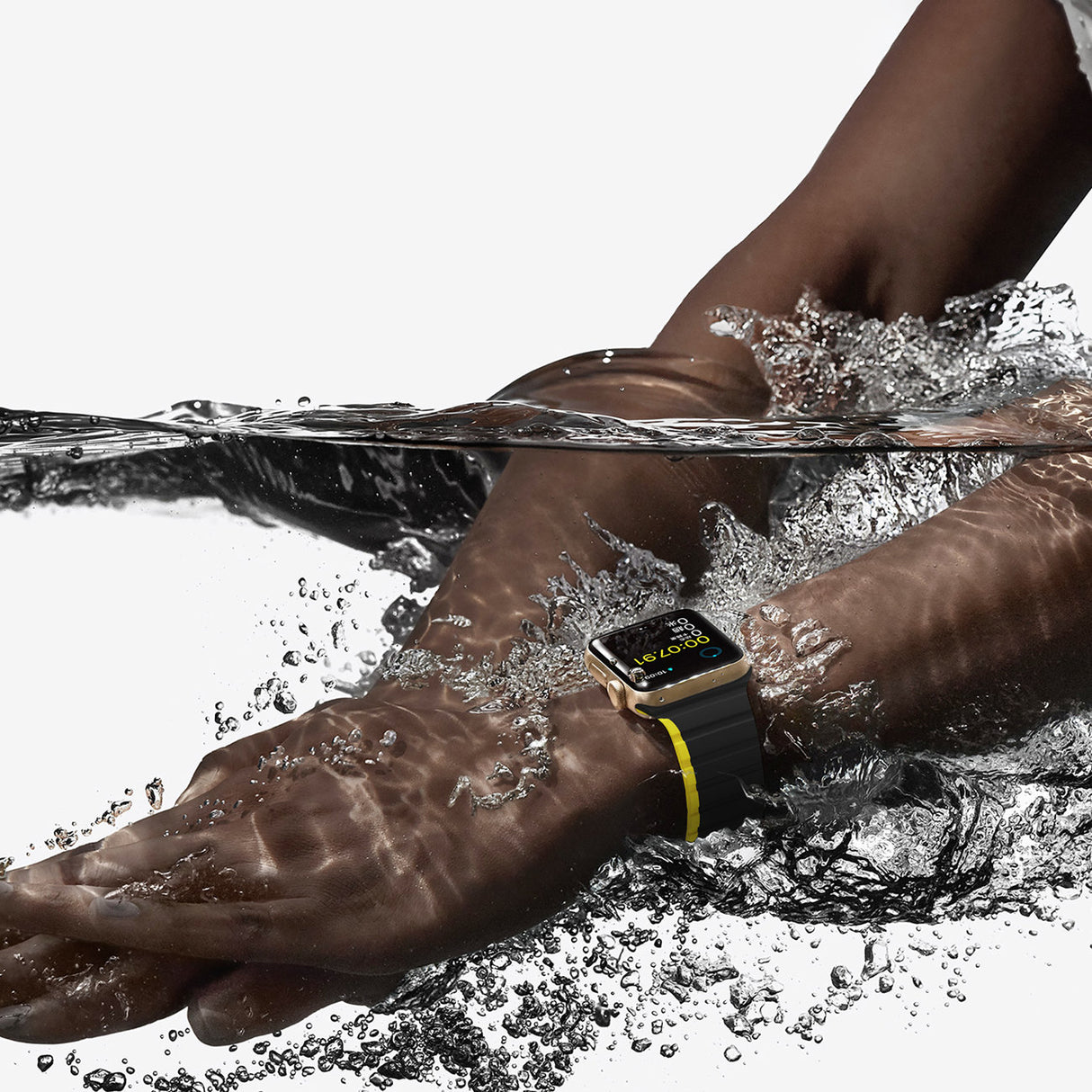 Magnetisk Apple Watch Ultra, SE, 8, 7, 6, 5, 4, 3, 2, 1 (49, 45, 44, 42 mm) Dux Ducis-rem (LD-version) - sort/gul