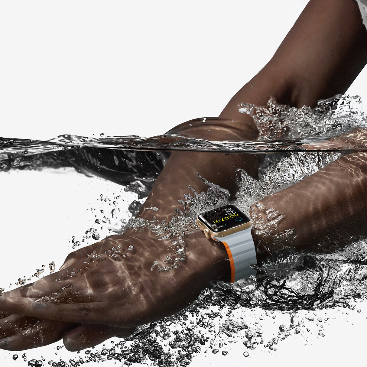 Magnetisk Apple Watch Ultra, SE, 8, 7, 6, 5, 4, 3, 2, 1 (49, 45, 44, 42 mm) Dux Ducis-rem (LD-version) - Grå Orange