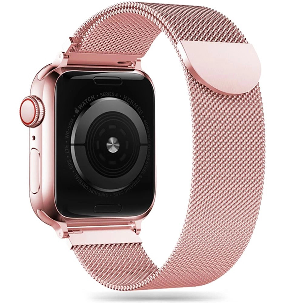 Tech-Protect MilaneseBand til Apple Watch 4 / 5 / 6 / 7 / 8 / 9 / SE / Ultra 1 / 2 (42/44/45/49 mm) - Lyserød