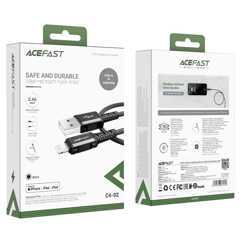 ACEFAST C4-02 1,8 m Sort