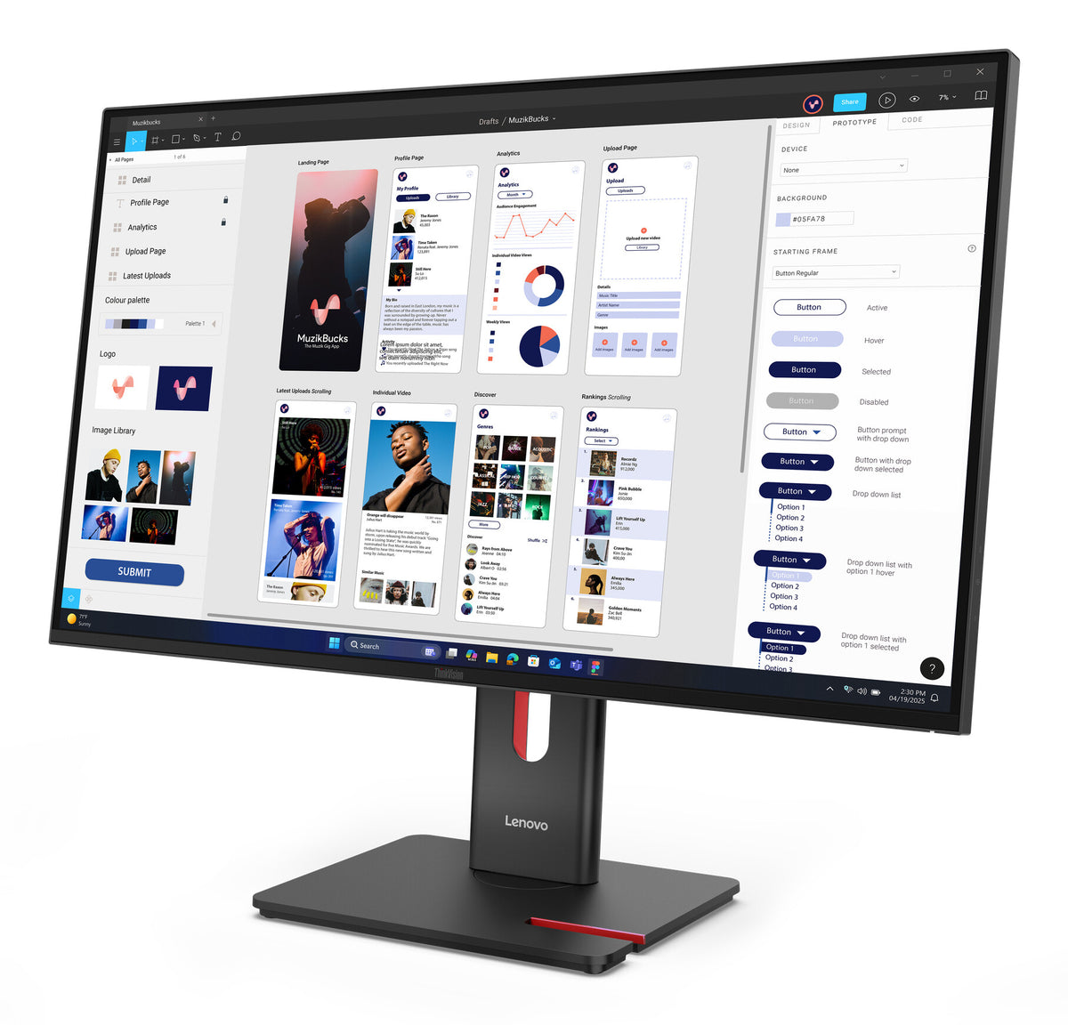 Lenovo ThinkVision T32UD-40 computerskærm 80 cm (31.5") 3840 x 2160 pixel 4K Ultra HD LCD Sort