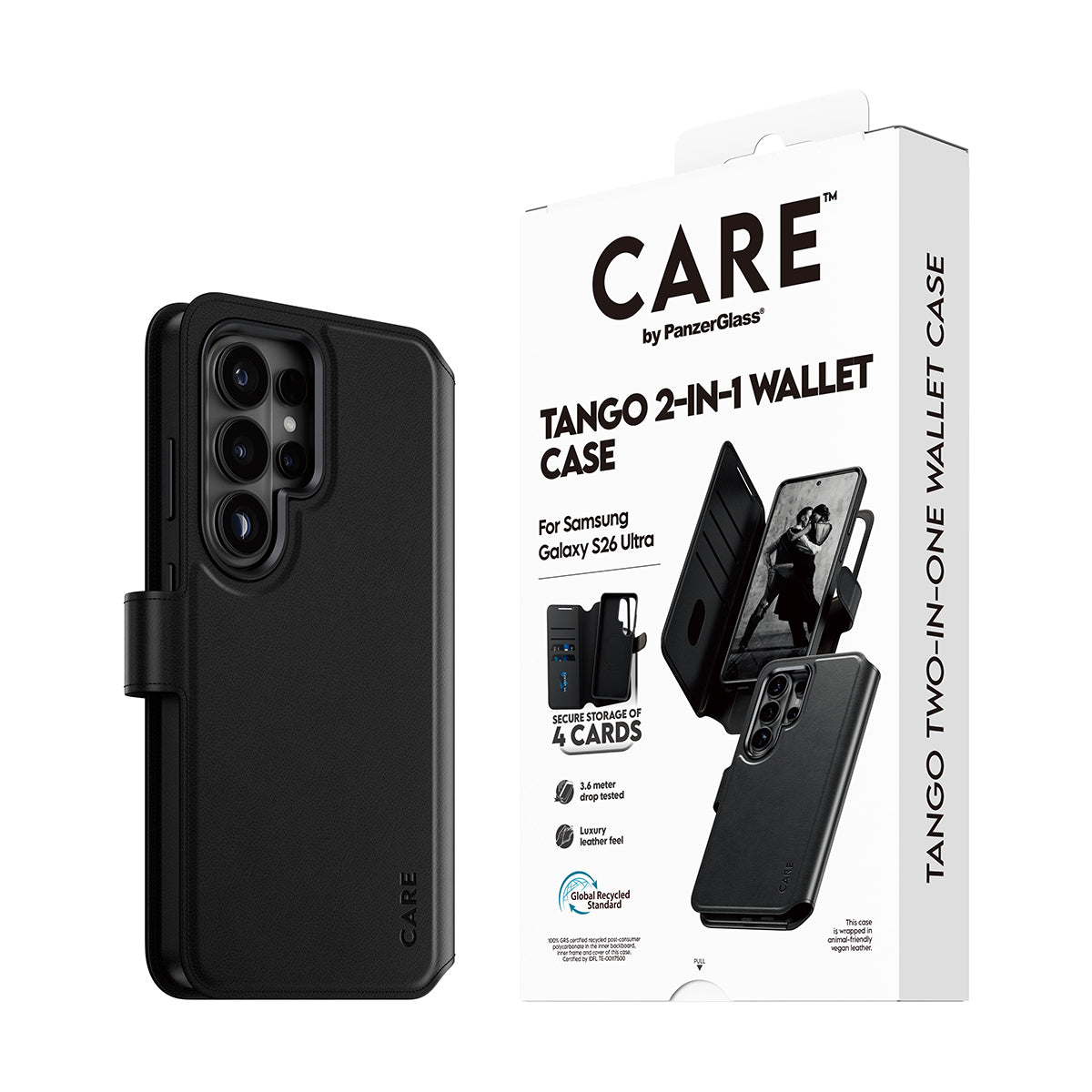 CARE by PanzerGlass Tango 2-in-1 Wallet Case w. Qi Samsung Galaxy S26 Ultra