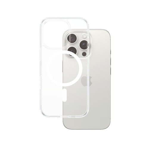 PanzerGlass ® HardCase Transparent m. Hvid MagSafe iPhone 16 Pro