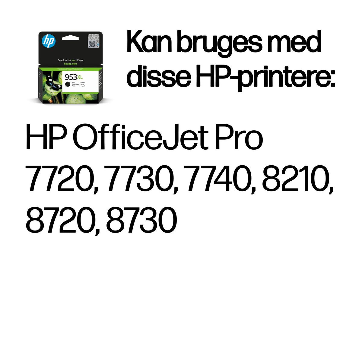 HP 953XL Sort 2000 sider Blæk L0S70AE
