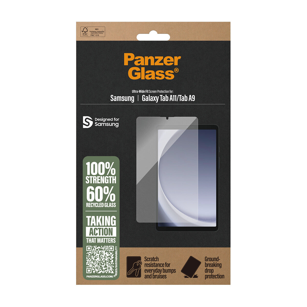 PanzerGlass ® Skærmbeskyttelse Samsung Galaxy Tab A11 | Tab A9 | Ultra-Wide Fit