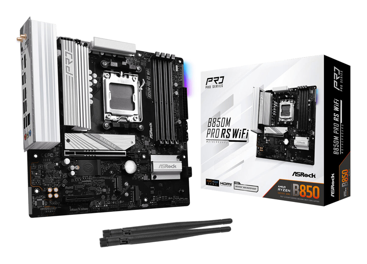 Asrock B850M Pro RS WiFi AMD B850 Sokkel AM5 micro ATX