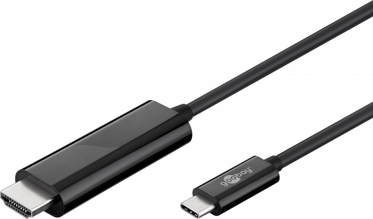 Goobay 77528 videokabel adapter 1,8 m USB Type-C HDMI Sort