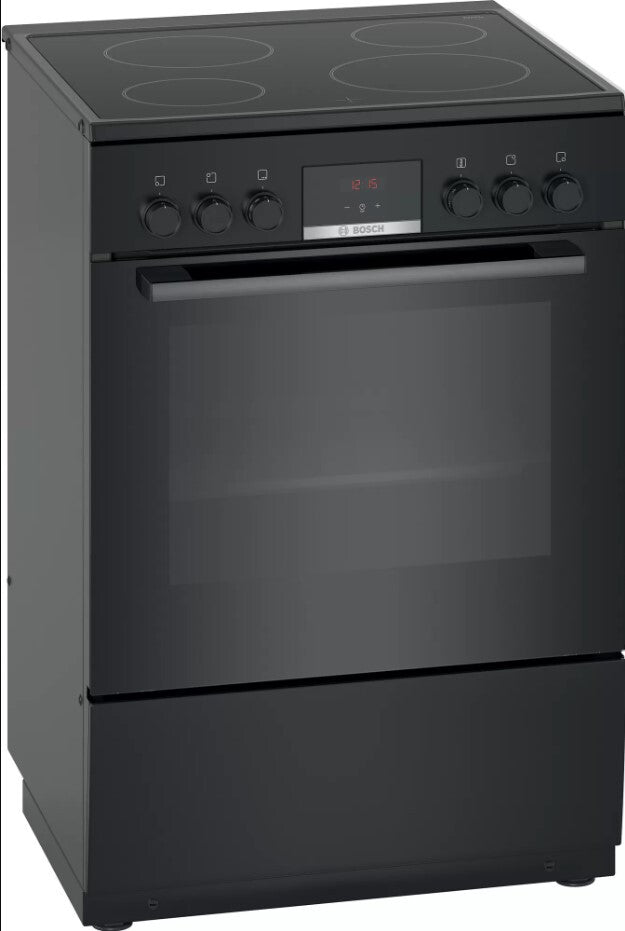 Bosch Serie 4 HKN31A060U komfur og ovn Fritstående komfur Elektrisk Zone induktionskogeplade Sort