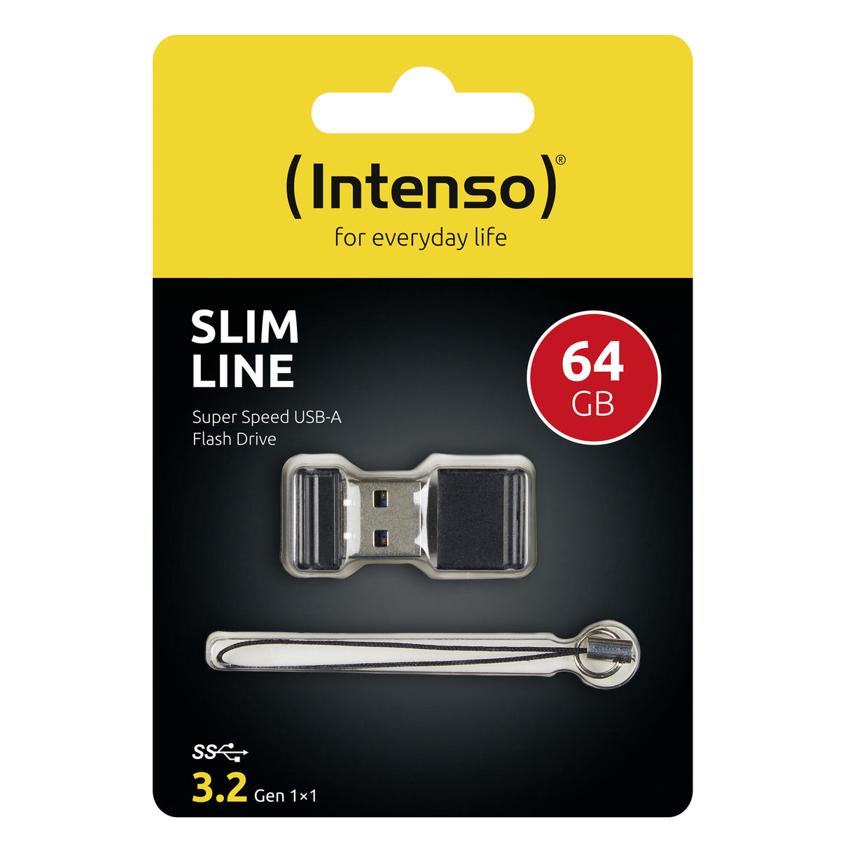 Intenso Slim Line USB-nøgle 64 GB USB Type-A 3.2 Gen 1 (3.1 Gen 1) Sort