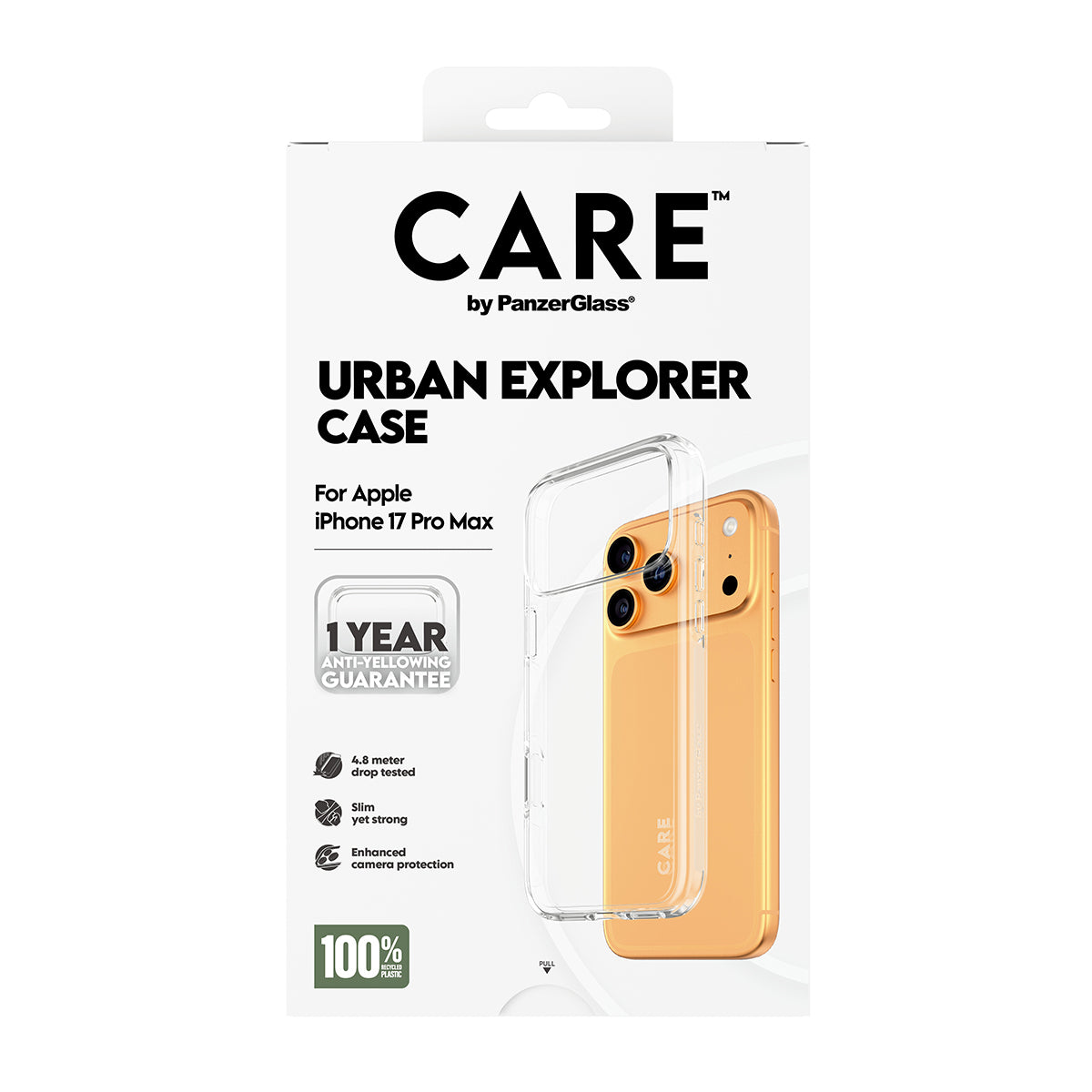 PanzerGlass CARE by ® Flagship Case Transparent Urban Explorer m. Klar Rahmen iPhone 17 Pro Max