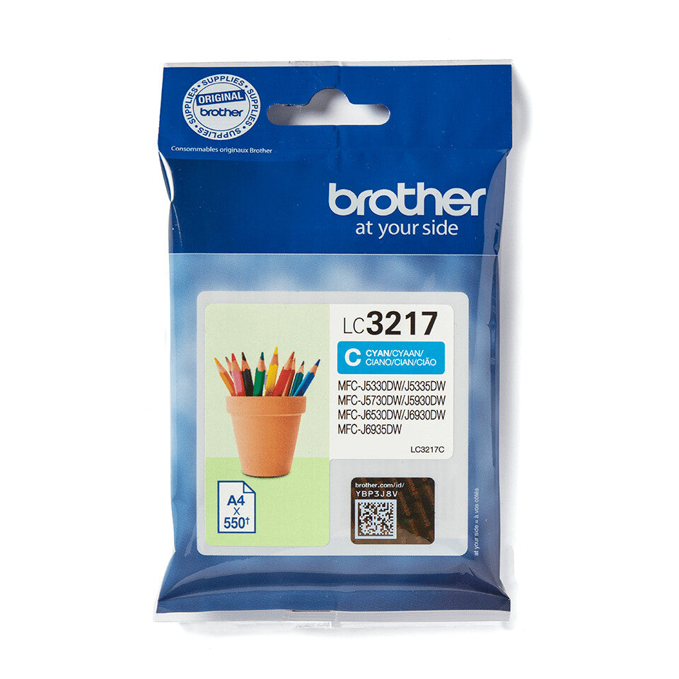 Brother LC3217C blækpatron 1 stk Original Blå