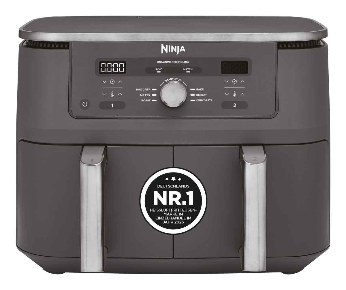 Ninja DZ400EU MAX Dobbelt varmluftssteger 2.47kW Metalgrå