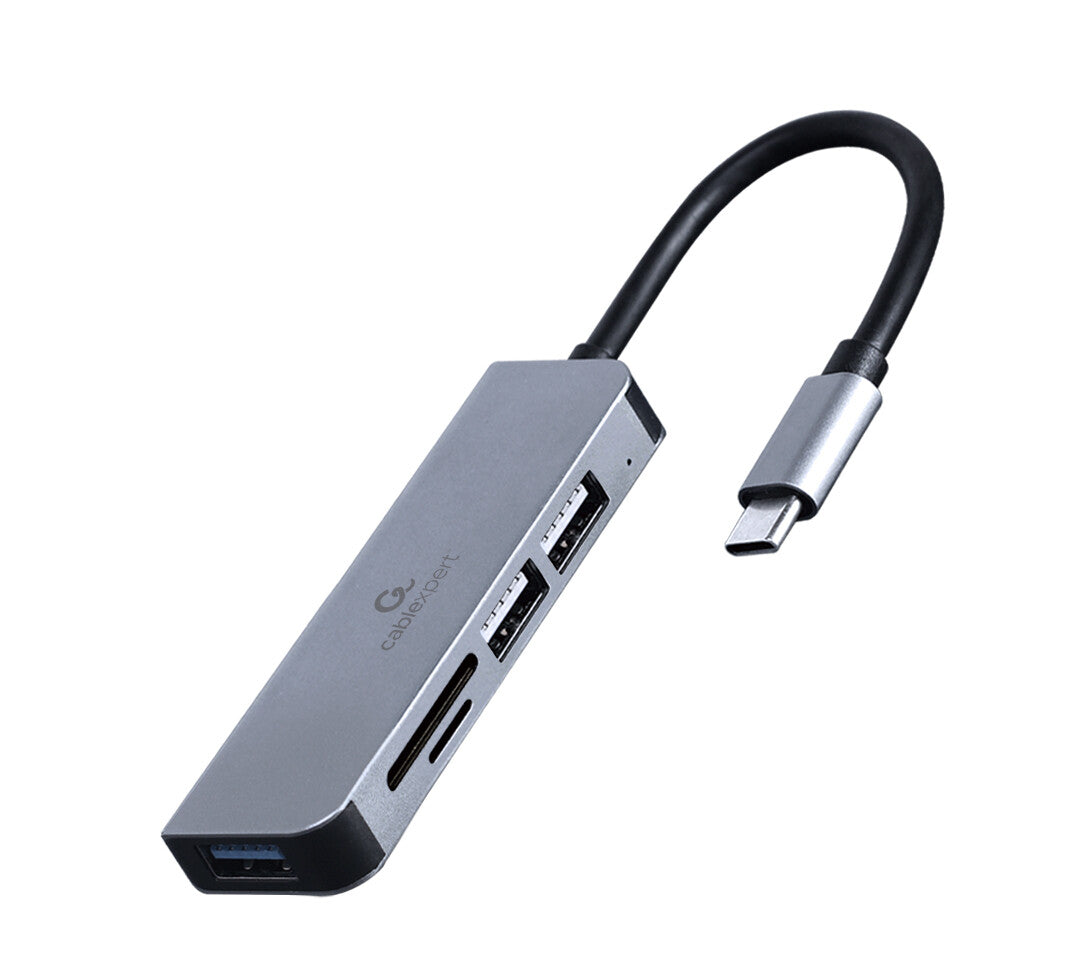 Gembird UHB-CM-CRU3P1U2P2-01 dockingstation Ledningsført USB 3.2 Gen 1 (3.1 Gen 1) Type-A Sølv