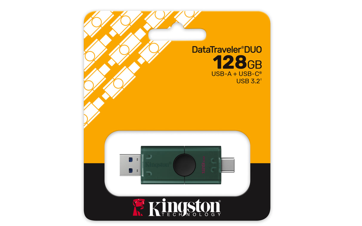 Kingston Technology DataTraveler DuoG2 128GB 3.2 Gen 1 USB stick Sort