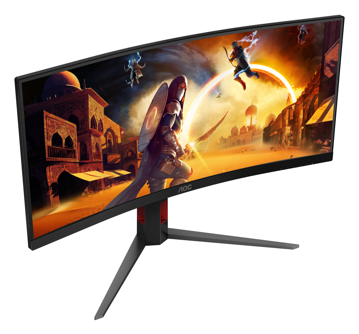 AOC G4 CU34G4 computerskærm 86,4 cm (34") 3440 x 1440 pixel Wide Quad HD LED Sort, Rød