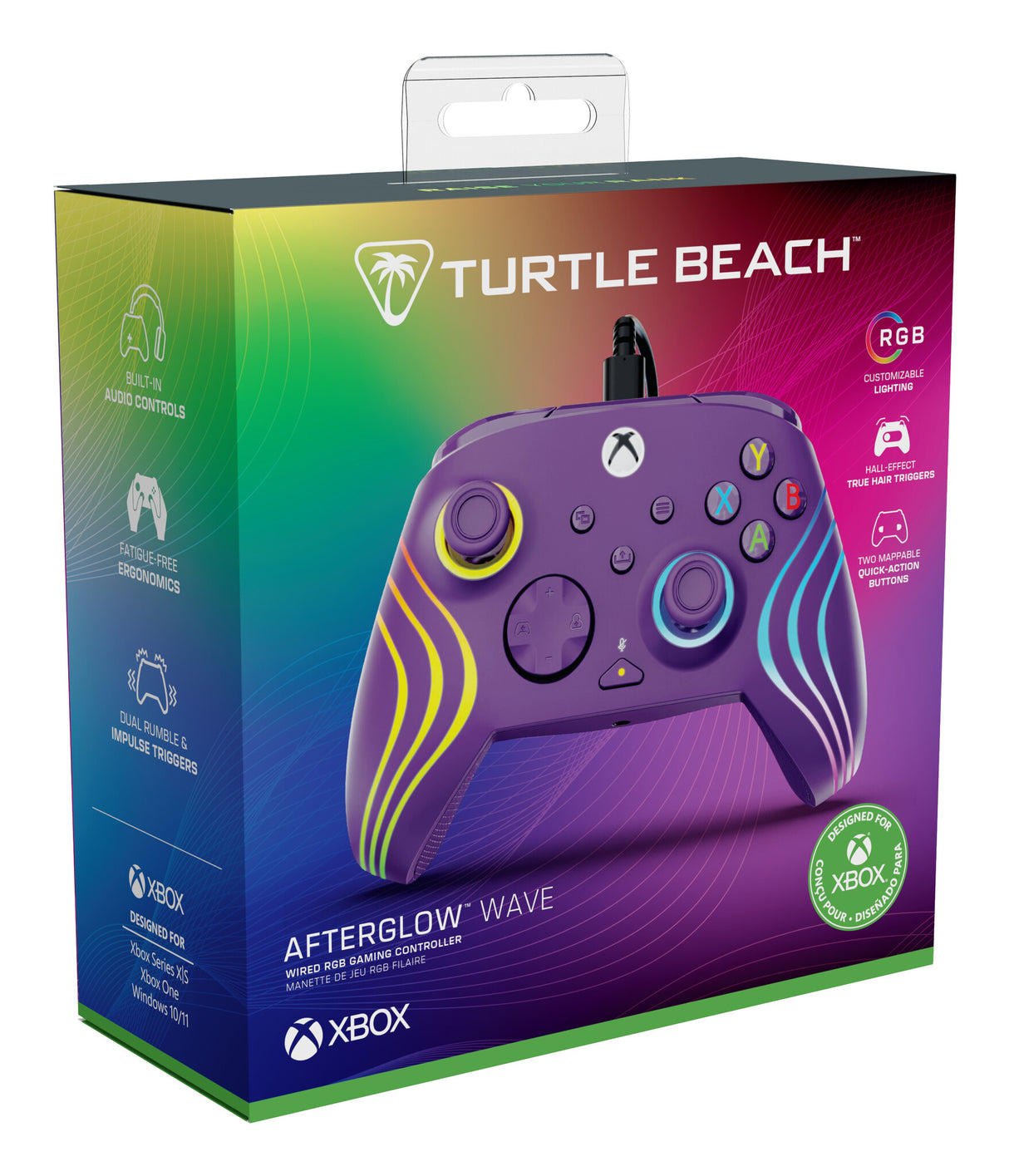 Turtle Beach Afterglow Wave Lilla USB Gamepad PC, Xbox, Xbox One, Xbox Series S, Xbox Series X